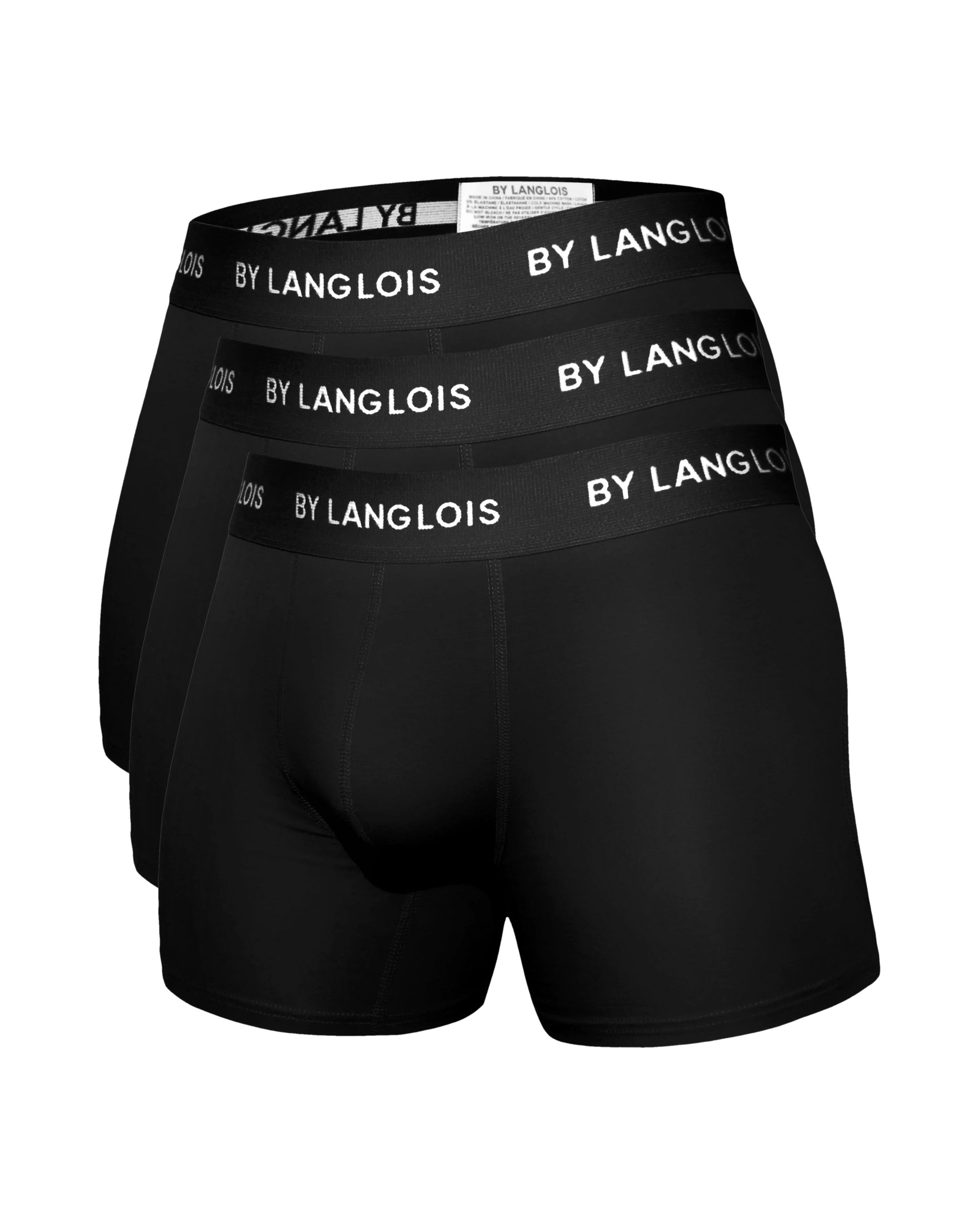 3-PACK BLACK PERFECT FIT BOXER BRIEFS – BY LANGLOIS™ | Official Store