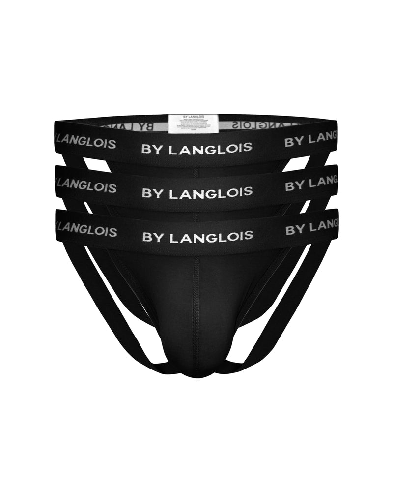 3-PACK PERFECT FIT JOCK STRAPS IN BLACK